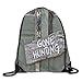 Produktbild EELKKO Drawstring Backpack Gym Bags Storage Backpack, Gone Hunting Written On Wooden Board Old Worn Out Cottage Door Seasonal Hobby Fun,Deluxe Bundle Backpack Outdoor Sports Portable Daypack