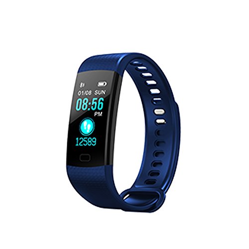 Preisvergleich Produktbild UxradG Smart-Fitness-Tracker-Armband, Multifunktional, Buntes Display, Herzfrequenz, Blutdruck, Schlaf-Monitor, Schrittzähler, Smart-Watch, 4 Farben, dunkelblau, Free Size