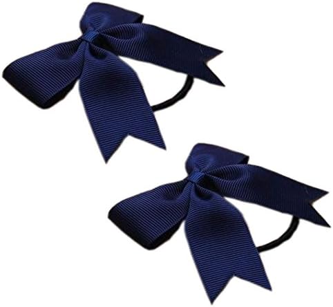 2 x 3" Mini Cheerleader Style Hair Bobbles | Perfect Ponytails (Navy Blue)