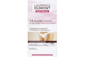 Laurence Dumont Bandes de cire froide aisselles & maillot aux extraits de coton apaisants, peaux sensibles - La boîte de 16 bandes