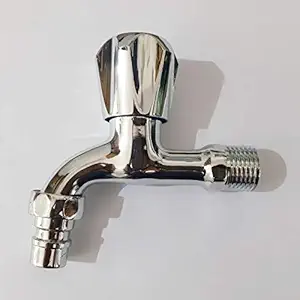 DRIZZLE Metal Bib Cock Tap, Silver, Chrome Finish