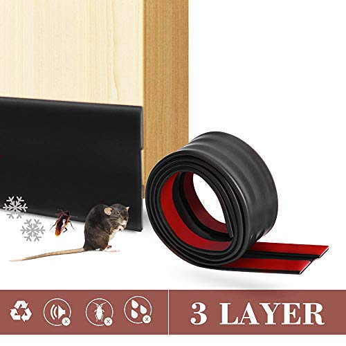 Paraspifferi Porta Bottom Sound Seal Window Seal Calda e fredda Blocker 100 x 5 cm Moredig,Nero