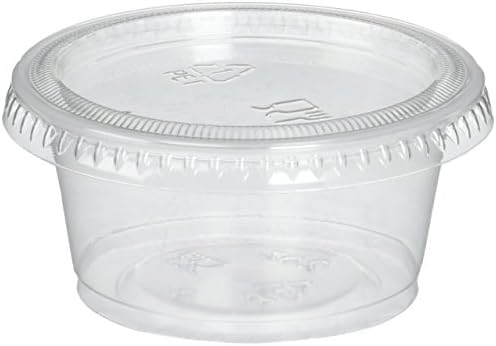 ReditainerPlastic Disposable Portion Cups Souffle Cup with Lids, 2-Ounce, 100-Pack