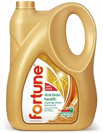 Fortune Rice Bran Health Oil | Reduces Bad Cholesterol | Rich in Gamma Oryzanol | 5L/4.35 Kg Jar (Weight May Vary)