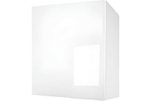 Berlioz Creations CP6HB Meuble Haut de Cuisine avec 1 Porte Blanc Haute Brillance, 60 x 34 x 70 cm, Fabrication 100% française