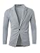 Produktbild Allegra K Herren fallend Revers Lang Arm Einzel Knopfverschluss Blazer, Light Grau/S (EU 46)