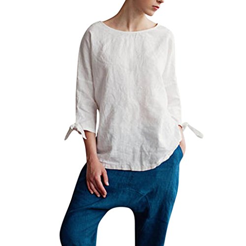 Preisvergleich Produktbild OYSOHE Damen Tops Casual Kimono O-Ausschnitt Baumwolle Leinen Lose Bluse