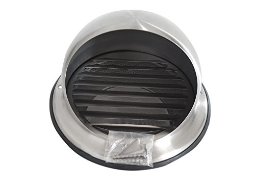 Wetterschutzgitter Lüftungsgitter Kugelform 100 125 150 160 200 mm mit Insektenschutzgitter aus Edelstahl V2A (DN 150) - 6