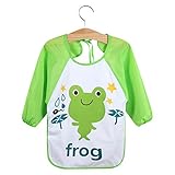 Everpert - Delantal impermeable de manga larga para bebé recién nacido rana