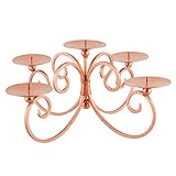  Dibor Wunderschöne Verzierte Stumpenkerze aus Gusseisen, 5 Stück Erhältlich in Rosékupfer oder Schwarz, Höhe 25 cm, Breite 30 cm Rose Copper