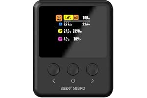 ISDT 608PD lipo-laddare, 240 W/10 A USB C 140 W/5 A smart digital balansurladdning för RC-batterier – LiFe/Lilon/LiPo/LiHV (1