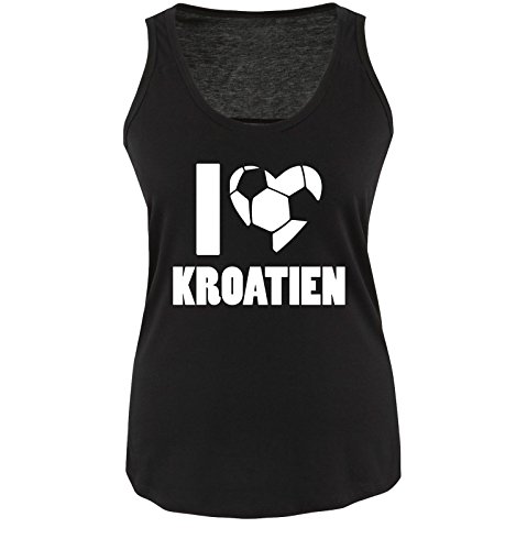 I LOVE KROATIEN – Damen Tank Top – Schwarz / Weiss Gr. XL