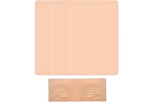 LYITZW 4 Piezas Piel Sintetica Tatuaje,1 Piezas una piel de práctica de tatuaje de cejas y ojos en 3D, Piel de Práctica de Tatuaje Silicona, Tatuaje Suave Piel Tattoo Practice Skin