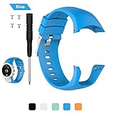 Uhrenarmbänder für Suunto Spartan Trainer Wrist HR Bands Handschlaufe, Soft Silikon Ersatz Zubehör Smartwatch Uhrenarmband Uhr Gurt, 5 Farben Universal Armbanduhr Armband erhältlich, blau