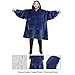 Produktbild Sherpa Wearable Blanket Sweatshirt, Hood Large Pocket, Super Soft Warm Comfy Large Fleece Plush Sleeved TV Throws Wrap Robe Blanket für Erwachsene Frauen Männer
