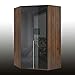 Produktbild 2-trg. Eckschrank, Schlafzimmerschrank, Eckkleiderschrank, Drehtüren, Fronten Glas schwarz, Korpus Columbia-Nussbaum-NB, inkl. Beleuchtung