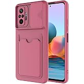Aksesuarcim Xiaomi Redmi Note 10 Pro ile Uyumlu Silikon Kılıf Mat Renkli Kart B&ouml;lmeli C&uuml;zdanlı Kamera Lens Korumalı Kapak Kar