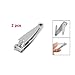 TOOGOO(R) 2 Pcs Sharp Metal Fingernail Nail Clippers Cutters Silver Tone