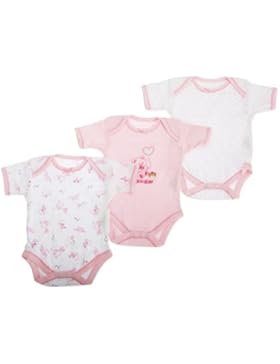 Baby-Body für Mädchen mit Bär Motiv, Kurzarm (3 Stück)