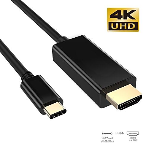 USB C to HDMI Cable - TJ8 6.5ft USB3.1 10Gbps Type C to HDMI 4K/60HZ Adapter(Thunderbolt 3 Compatible) for Samsung Galaxy S8/S8+, 2017/2016 MacBook Pro,Dell XPS 13 & 15,HP Pavilion x2