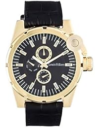 Louis villiers-Reloj de pulsera, color negro y dorado con dedos para hombre, color negro