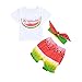 Produktbild IGEMY Super Populäre Baby Wassermelone Print T-Shirt Shorts Outfit 6M-4T, Mädchen Jungen Sommer Cool Short Kleidung Set (24M, Weiß)