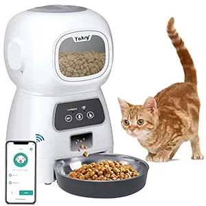 Yakry X12 WiFi Smart Feeder 6L Automatic Cat Feeder Automatic Dog Feeder Food Dispenser App Control with Voice Recorder, Dual-Power and 6 Meals Programmable Timer for Android/iOS