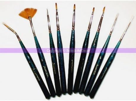 Set of 9 Paintbrushes – Technical Pen Liner Manicure Nailart OneStroke