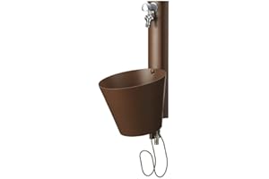 PGONA BEL FER Fontana da Giardino a Parete con Due rubinetti e Secchio Rimovibile, Completa di Porta Gomma, Modello 42/ PRS (ruggine)