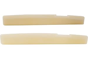 Musiclily Pro 71,12mm Kompensowane Siodełko Mostka Bone Saddle do Gitary Akustycznej 6 Strun stylu Taylor, Niebielone (2 szt.)