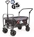 Produktbild TMZ Bollerwagen Faltbar FW2140, GS-Prüfsiegel, klappbar, PU Reifen extrabreit, Bremse, schiebbar. 2019 Neu! (Schwarz Grau)
