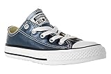 Robuste Gummi-Außensohle Converse Unisex-Kinder Chuck Taylor All Star Metallic OX Sneaker Blau Weiß, 28 EU