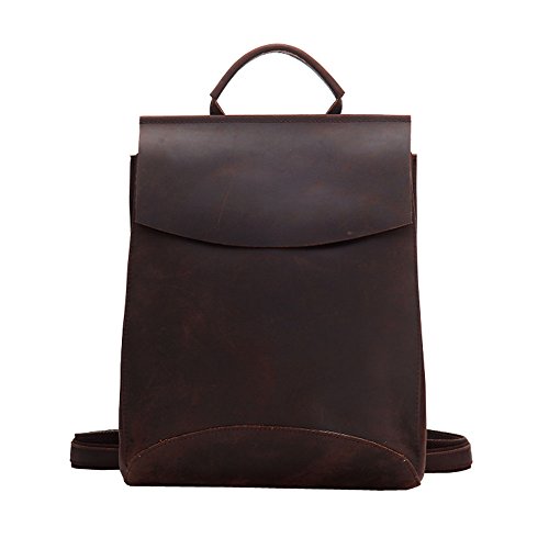 Preisvergleich Produktbild Paonies Damen Herren Büffelleder Rucksack Umhängetasche Schultertasche Ledertasche Lederrucksack für Uni Reise