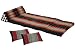 Produktbild Thaikissen XXL-Set: 3-Fold 195x80 + 2 Sofakissen 45 x 28 schwarz-rot
