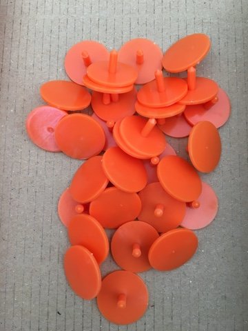 100-x-Masters-Long-Orange-Castle-Golf-Tees-6-Orange-Ball-Markers-dispatched-in-Box