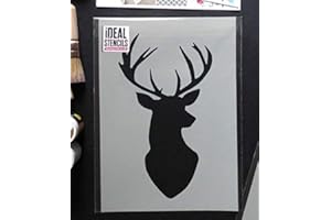 IDEAL STENCILS Hirschkopf Schablone, Wohndeko Kunst & Handwerk, Farbe Jede Oberfläche inklusive Wände, und Möbel