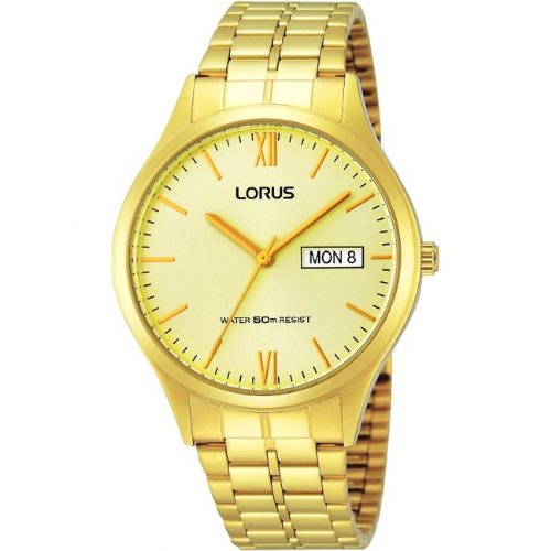 Lorus Mens alles Gold mit Tag beobachten und Datum RXN04DX9 Lorus Mens alles Gold mit Tag beobachten und Datum RXN04DX9