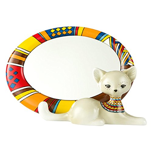 Goebel 66800293 "African Kitty" Spiegel, Hartporzellan, bunt, 27,5 x 11,5 x 17 cm