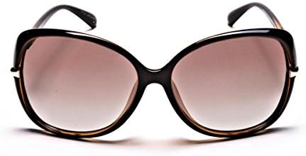 Tom Archer women's high quality stylish fashion elegant designer cateye wayfarer butterfly polarized UV protection oversized sunglasses with case cleaning cloth lens care kit (Brown)