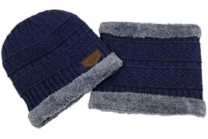 TRY & GETFUN Gorro de invierno para niños, Unisex, Set de bufanda y gorro para niños, Conjunto gorro de punto invierno térmico y bufanda para niños, niñas niños invierno, Gorro bufanda niño y niña, unisex