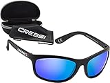 Con marco duradero y flexible Cressi Rocker Gafas de Sol, Unisex Adulto, Negro/Lentes Reflejado Azul, Talla Única