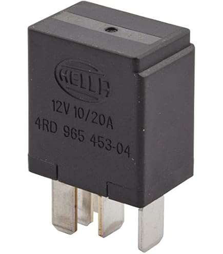 HELLA Rel&egrave; 12V 4 Poli - Nero, Corrente 20A, Per Auto, Modello 4RA 933 766-111