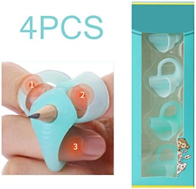 Pencil Grips, Fangsi 2018 New Elephant Shape 4PCS Writing Posture Correction Finger for Kids Preschoolers Children Adults (Blue)