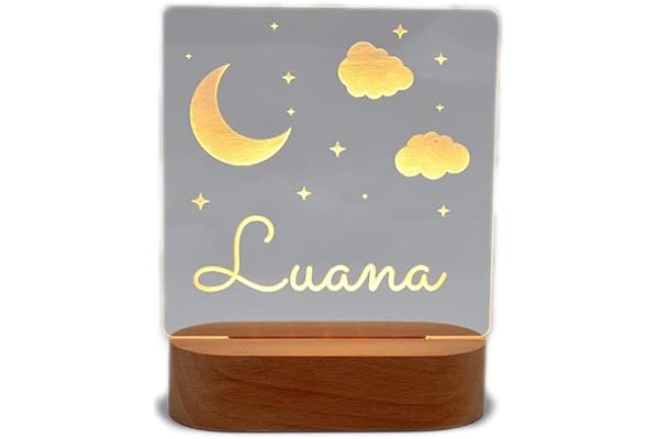 Lámpara Infantil Personalizada, Luz Quitamiedos Decoración, Regalo de Cumpleaños, Comuniones, Bautizo