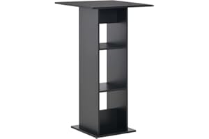 vidaXL Mesa de Bar Madera Negro 60x60x110 cm Mesita Mesilla Elevada Alta Mueble Mobiliario Auxiliar Comedor Pub Estanterías Consola