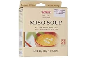 Mitoku Sopa de miso blanca instantánea de 40 g (10 g x 4 ), una sopa de miso de degustación blanca suave hecha a una receta tradicional japonesa. Base de miso blanca con tofu y cebollas de primavera.