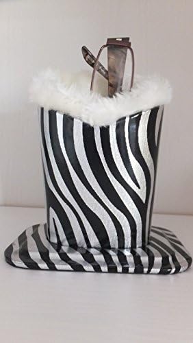 GLASSES HOLDER FUR LINED SPECS STAND FOR READING GLASSES BLACK &amp; WHITE SPECS CASE ZEBRA PRINT UNUSUAL GIFT IDEA