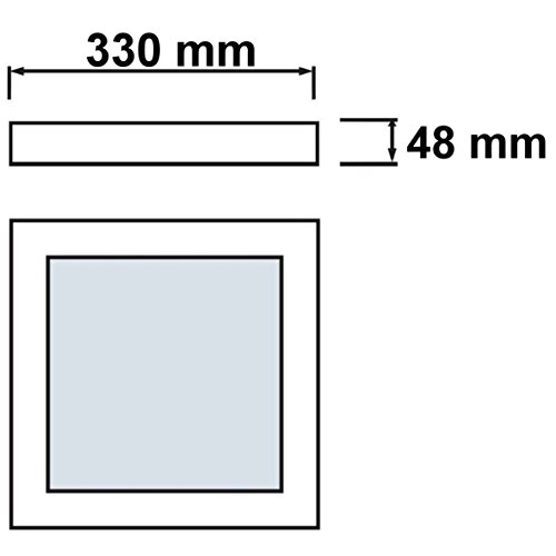 Ultraslim LED 24W IP44 Aufbau Panel eckig – 2050lm – Feuchtraum Deckenleuchte 230V – tagesweiß (4000 K) - 4