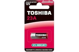 Toshiba 23A type Alkaline Battery 12 V (0% MERCURY) - Equivalent to LRV08 / A23 / L1028 / MN21 / V23GA