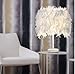 Produktbild LIUJINHAI IVYSHION E27 weiße Federtischlampe Metalllampe romantische Traumfedertischlampe UK/EU/US Steckerhöhe 38 cm Lampenstand